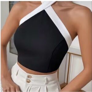 SHEIN Black and White Crop Top